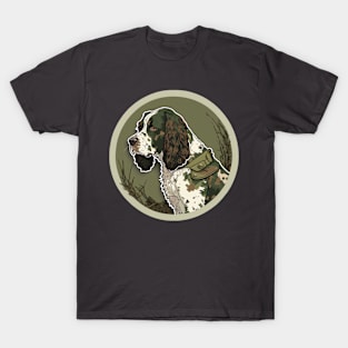 English Springer Spaniel Camouflage Motif T-Shirt